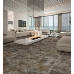 Congoleum DuraStone Elements 10-Piece 16-in X 16-in Groutable Waterfall Glue (Adhesive) Luxury Vinyl Tile